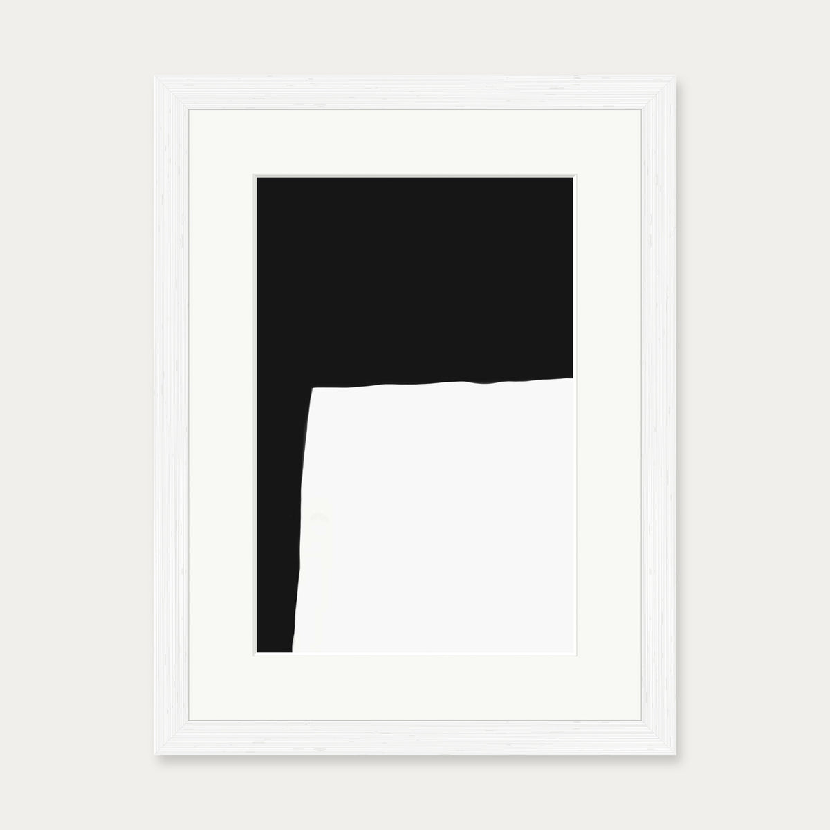 Monochrome Shape Art Print — 30 x 40 cm — White Frame
