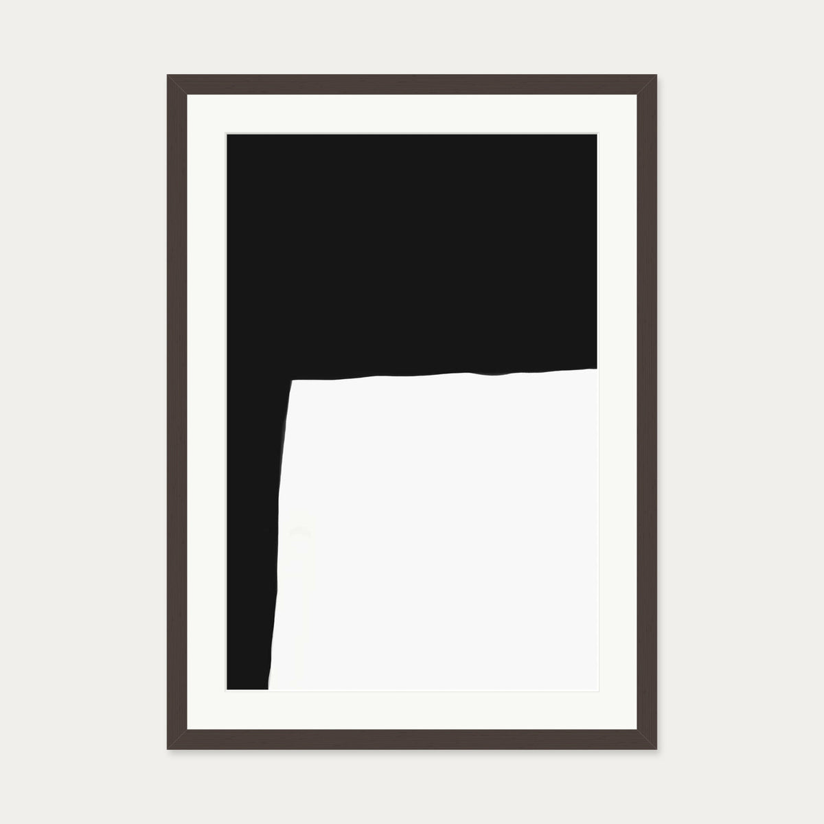 Monochrome Shape Art Print — 50 x 70 cm — Brown Frame