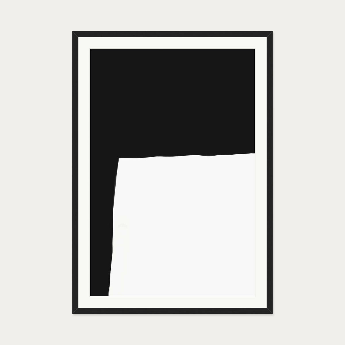 Monochrome Shape Art Print — 70 x 100 cm — Black Frame