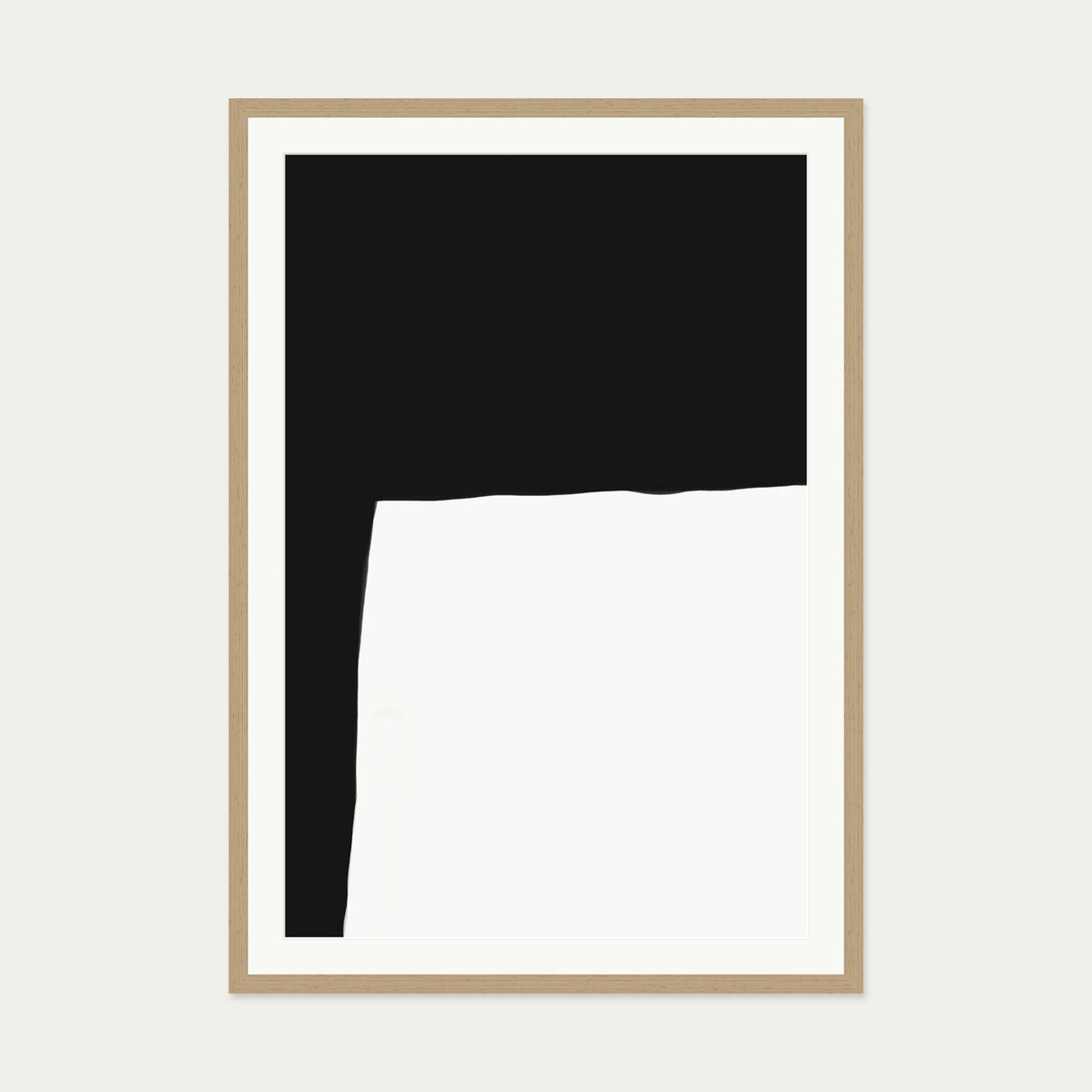 Monochrome Shape Art Print — 70 x 100 cm — Oak Frame