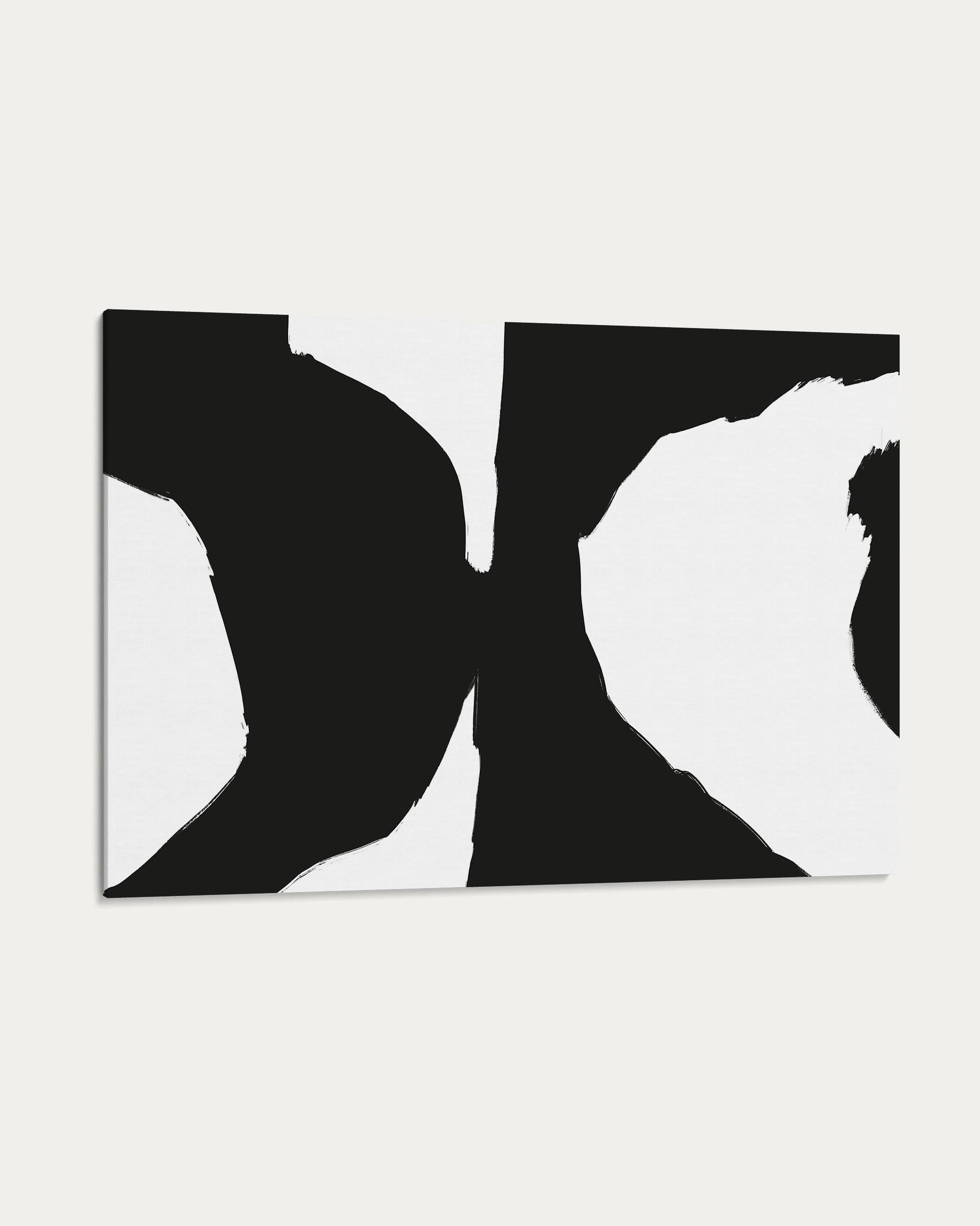 Black abstract shapes on a white background