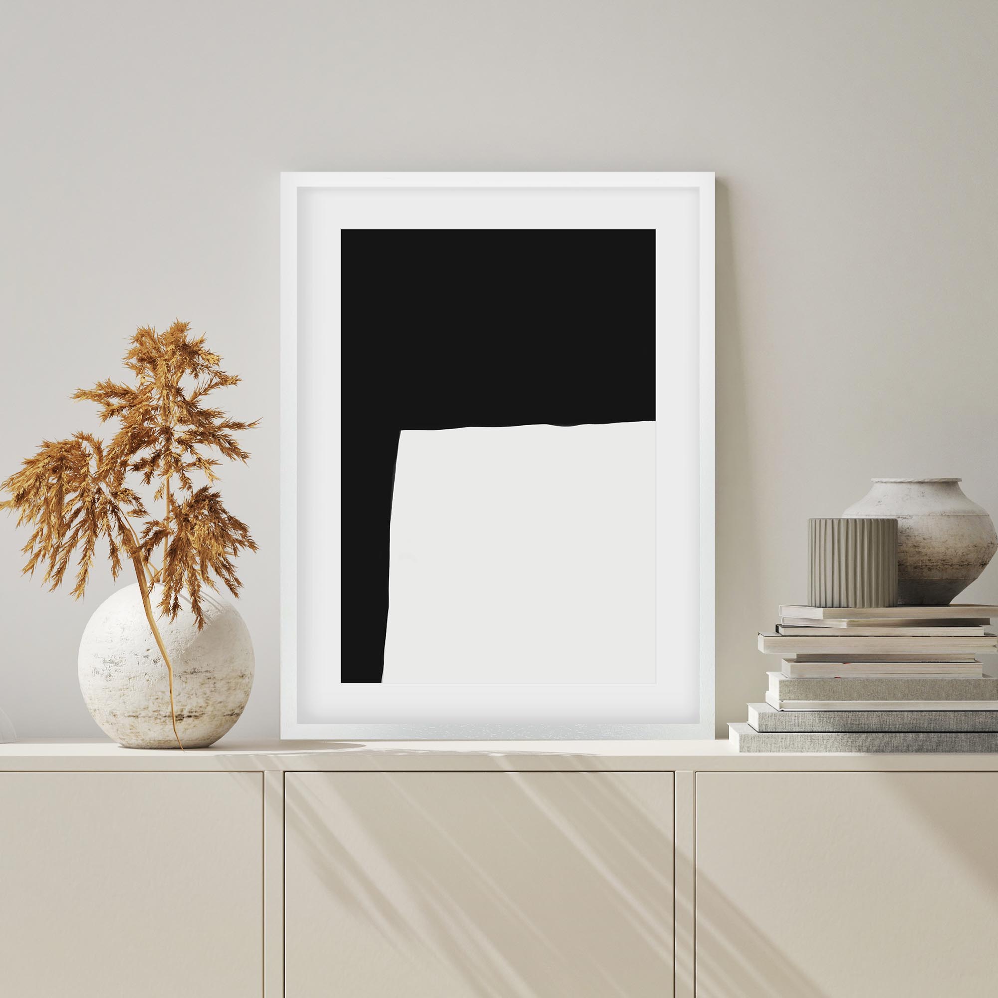 Monochrome Shape Framed Art