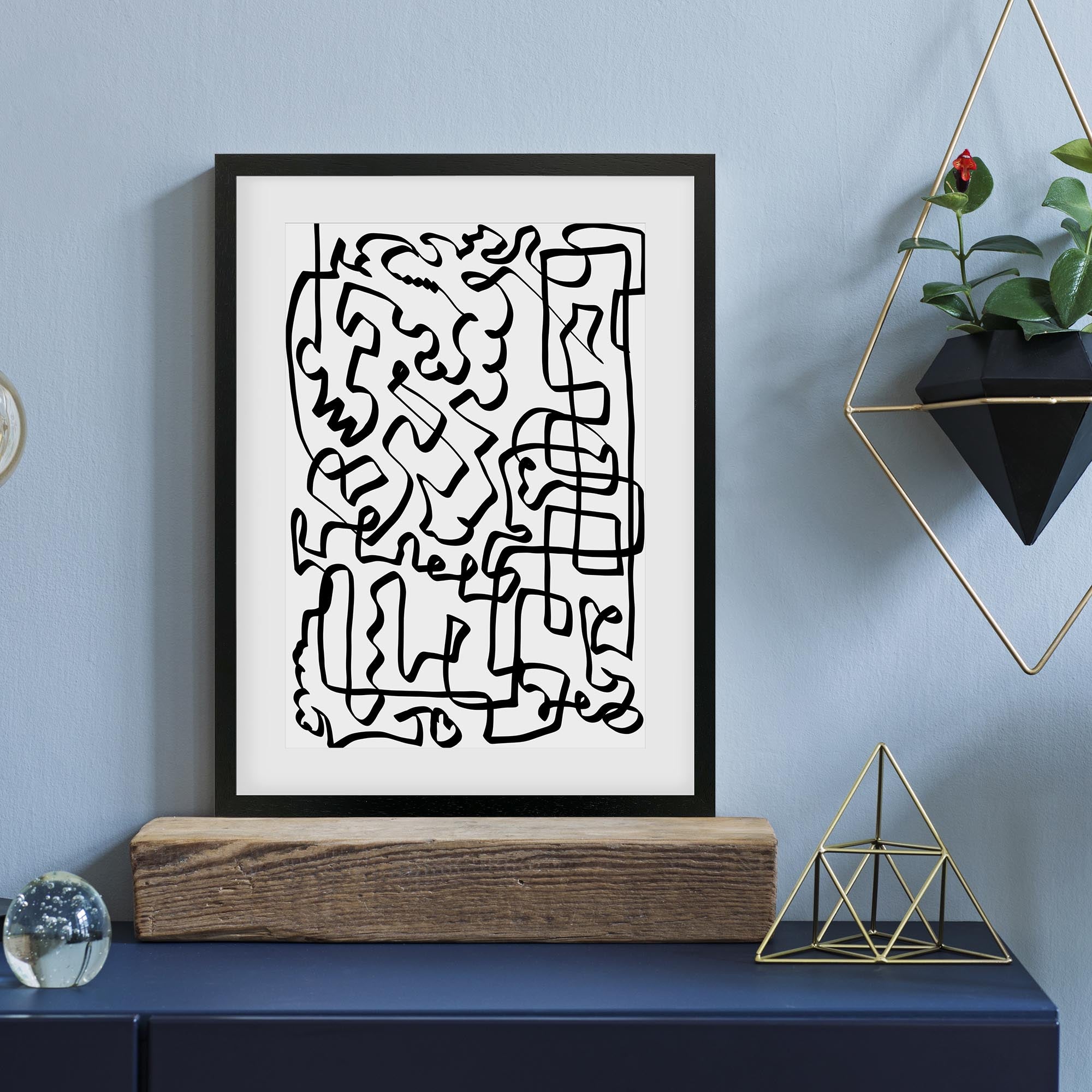 Lines Of The Maze Abstract Framed Art