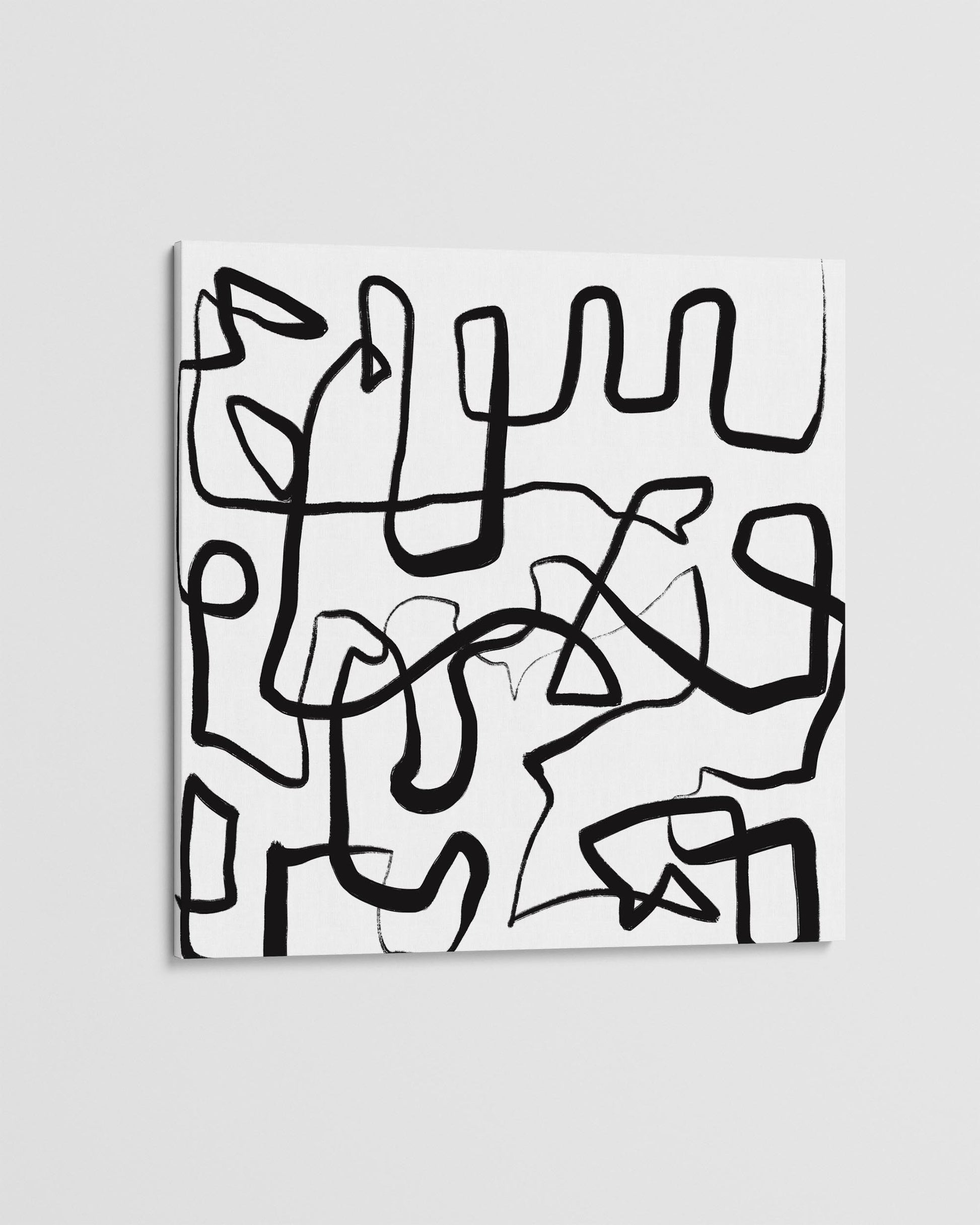 Abstract black line art on a white background