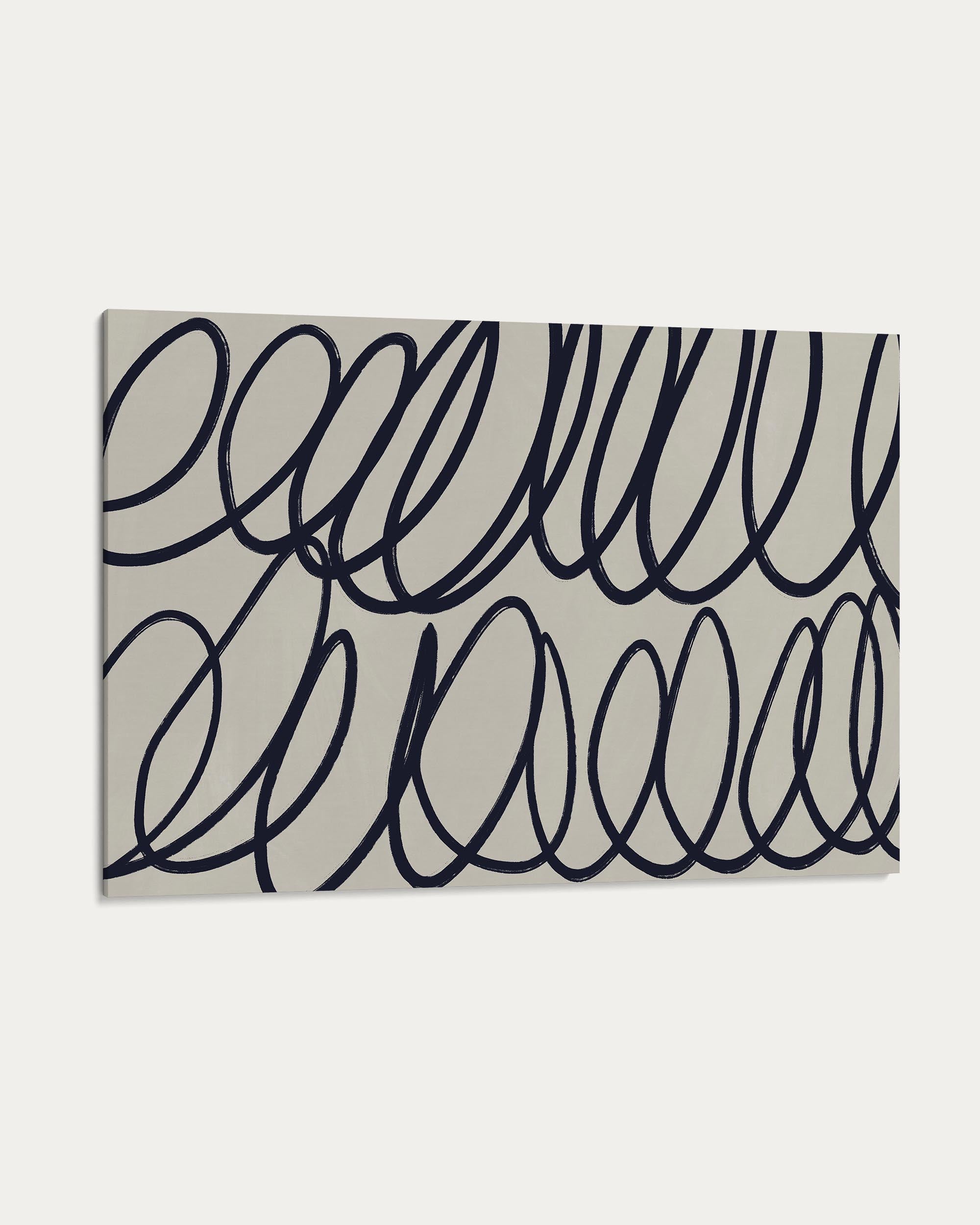 Neutral Curved Lines Canvas Art