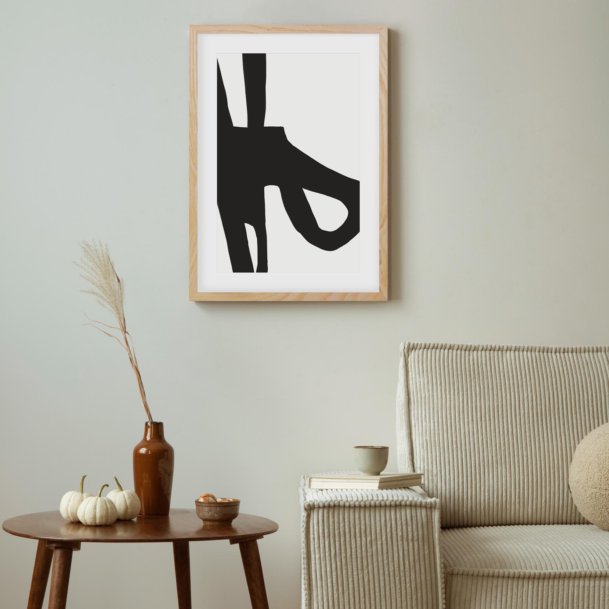 Abstract Black Lines Framed Art