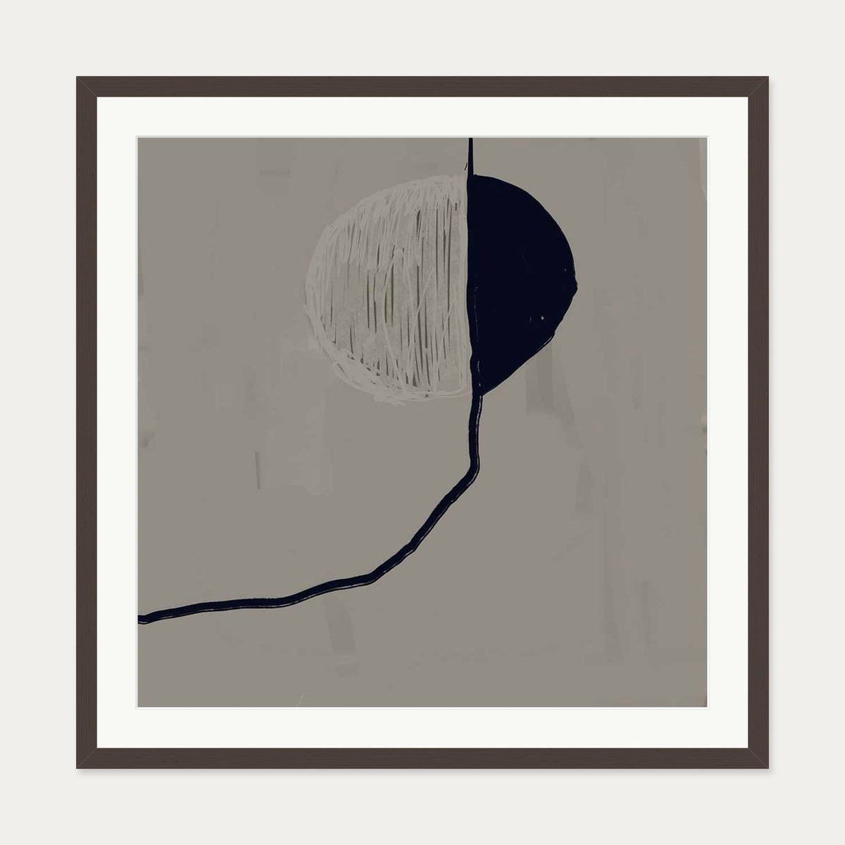 Moonlit Skies Art Print — 70 x 70 cm — Brown Frame