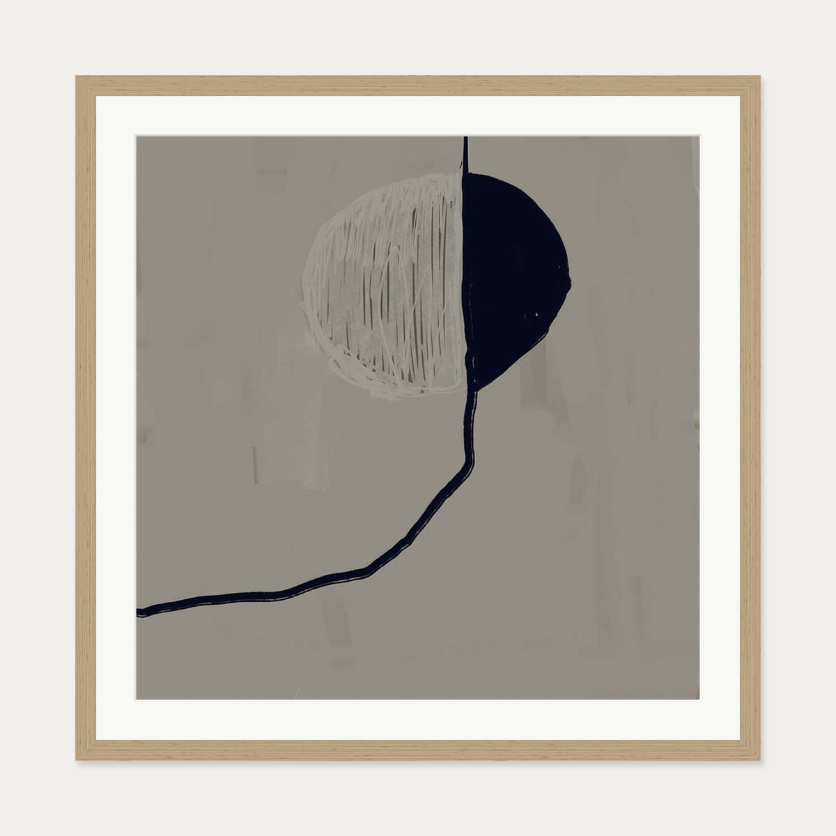 Moonlit Skies Art Print — 70 x 70 cm — Oak Frame