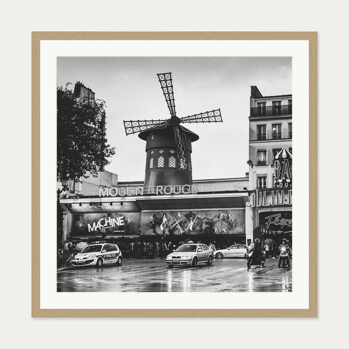 Moulin Rouge Framed Art Print — 70 x 70 cm — Oak Frame