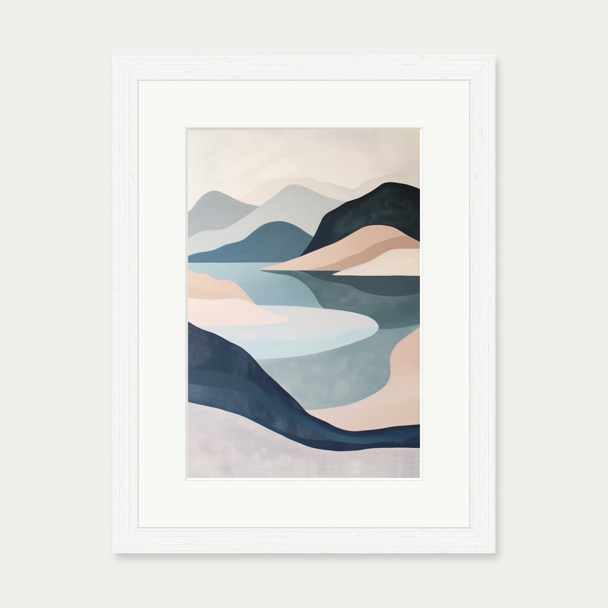 Mountain Range Wall Art — 30 x 40 cm — White Frame