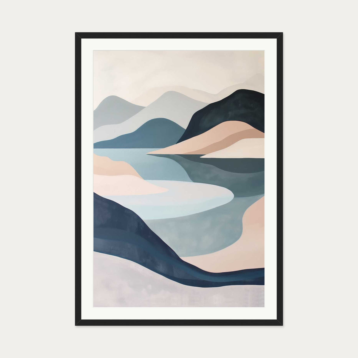Mountain Range Wall Art — 70 x 100 cm — Black Frame