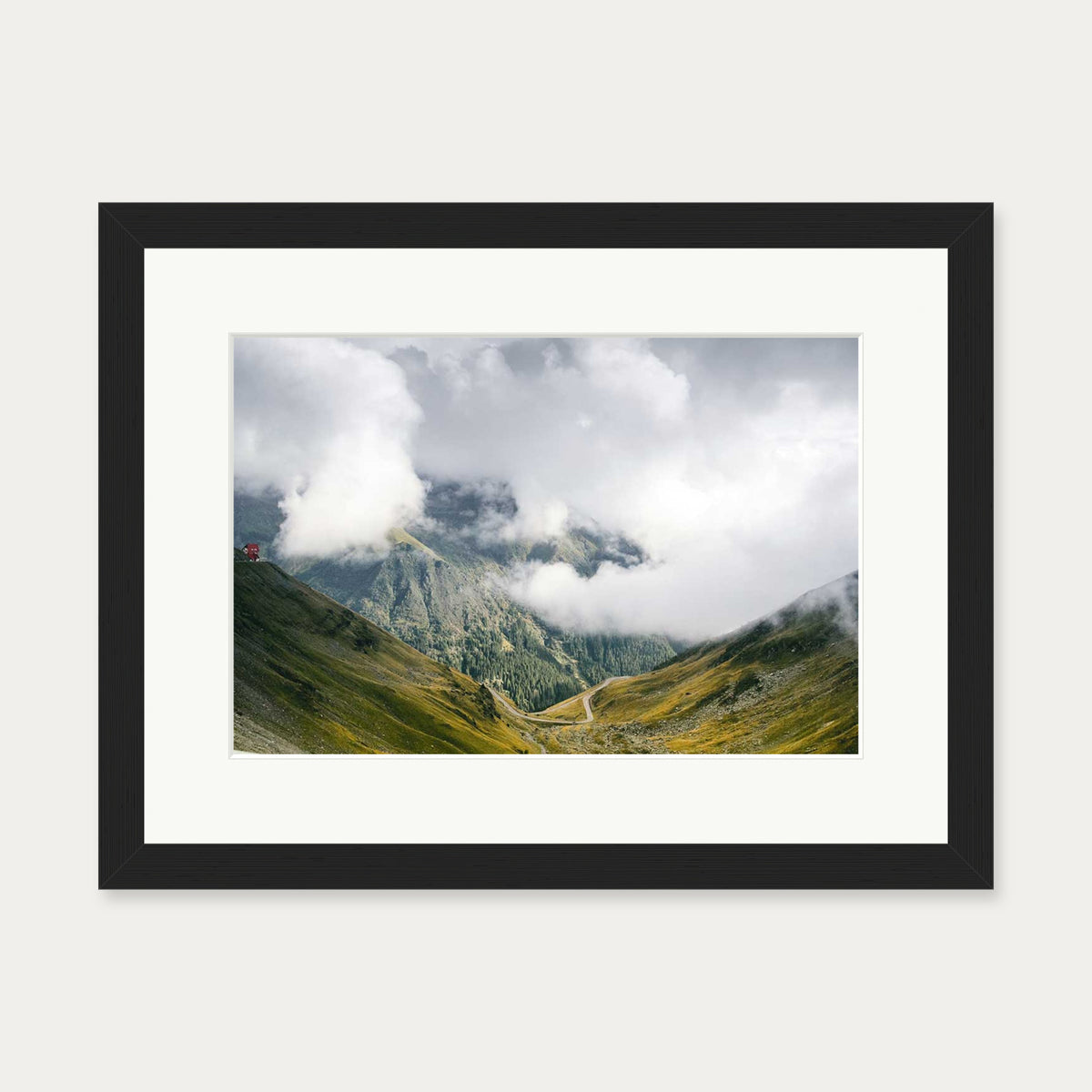 Mountain Range Wall Art Print — 30 x 40 cm — Black Frame