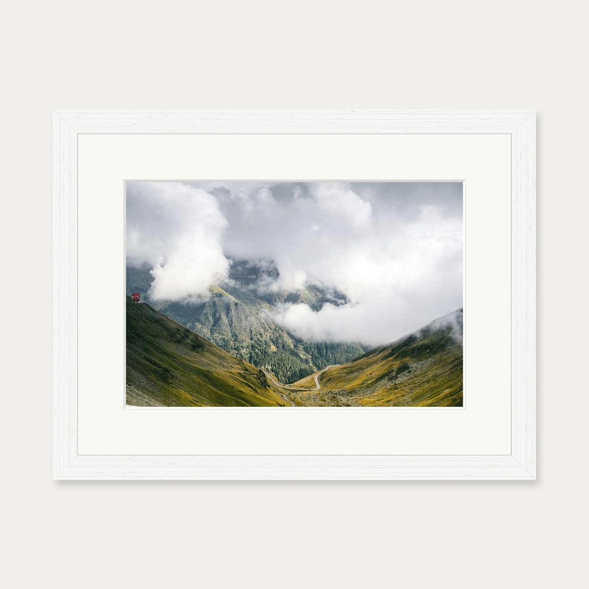 Mountain Range Wall Art Print — 30 x 40 cm — White Frame