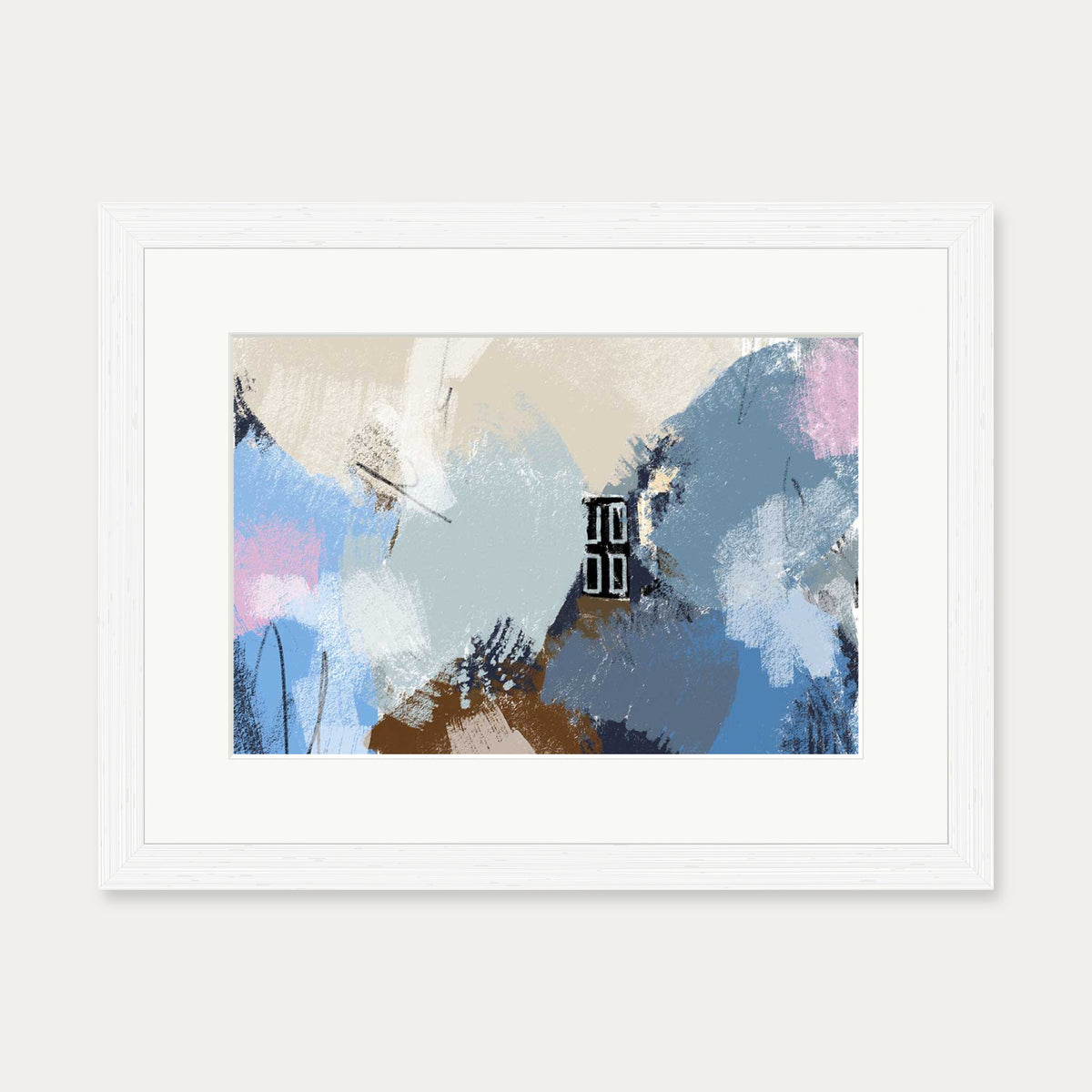 Muted Blush Layers Art Print — 30 x 40 cm — White Frame