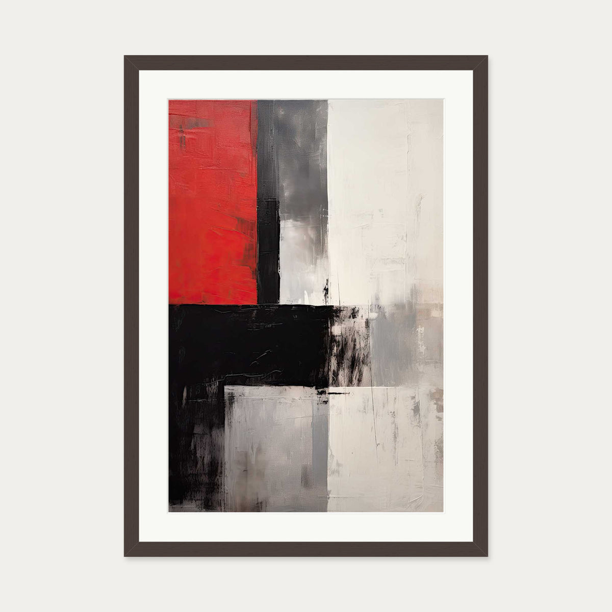 Mysterious Red Art Print — 50 x 70 cm — Brown Frame