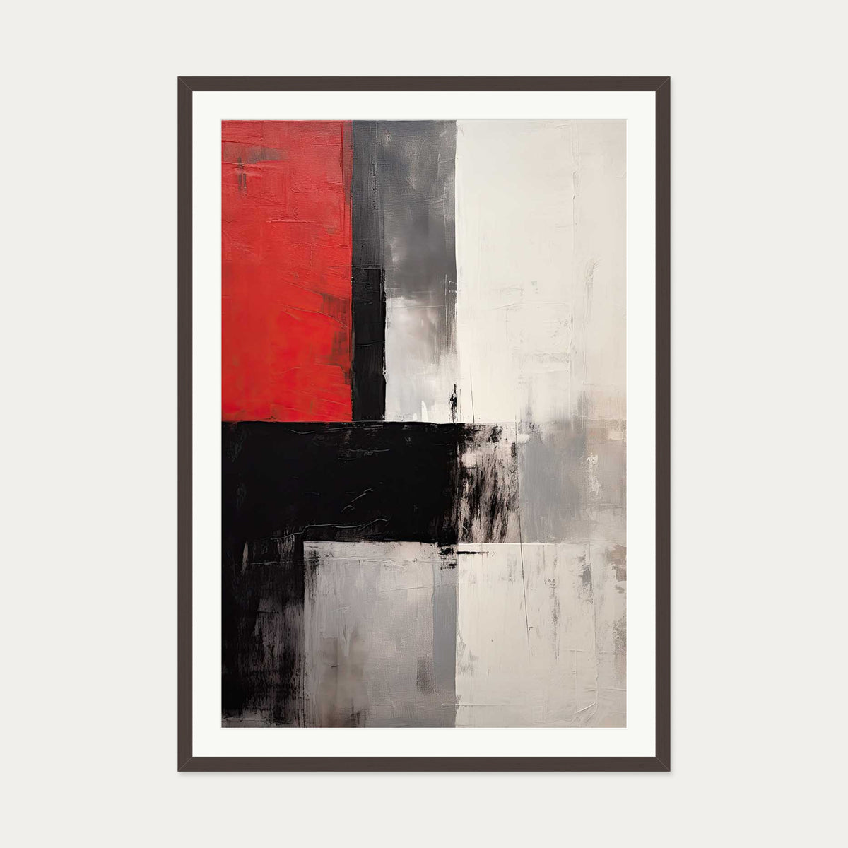 Mysterious Red Art Print — 70 x 100 cm — Brown Frame