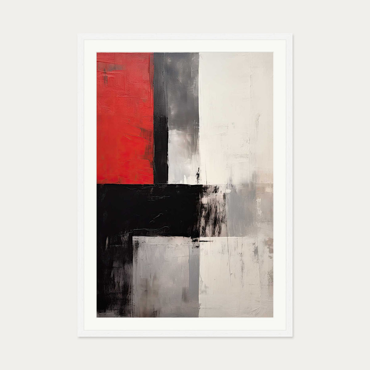 Mysterious Red Art Print — 70 x 100 cm — White Frame