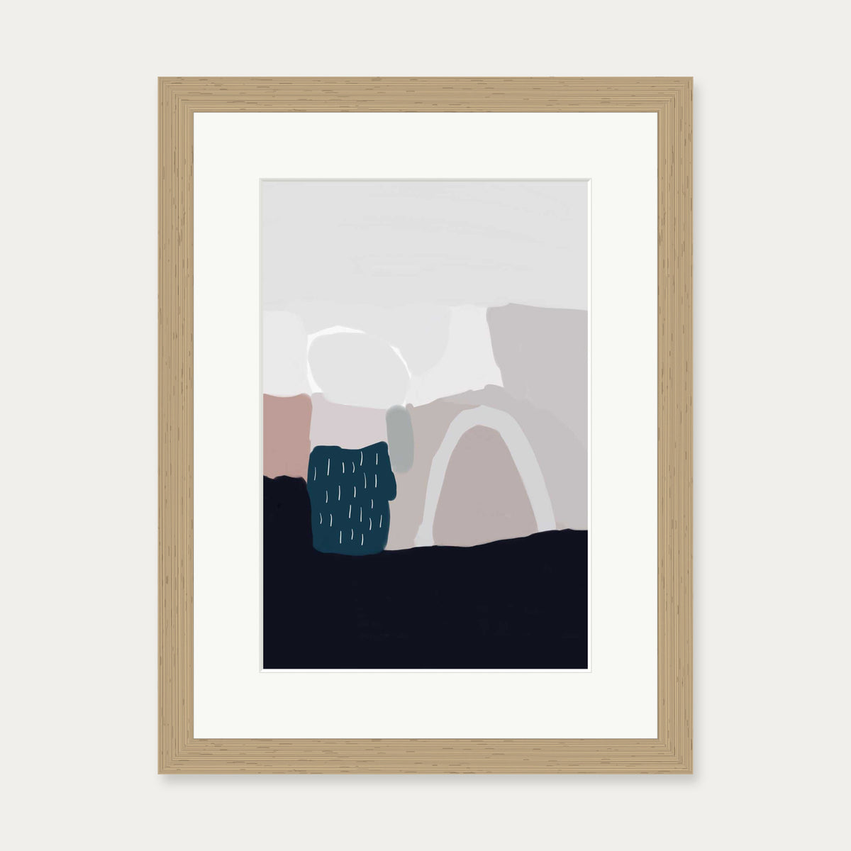 Natural Tones Abstract Art Print — 30 x 40 cm — Oak Frame