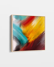 Abstract painting with vibrant colors on a white background