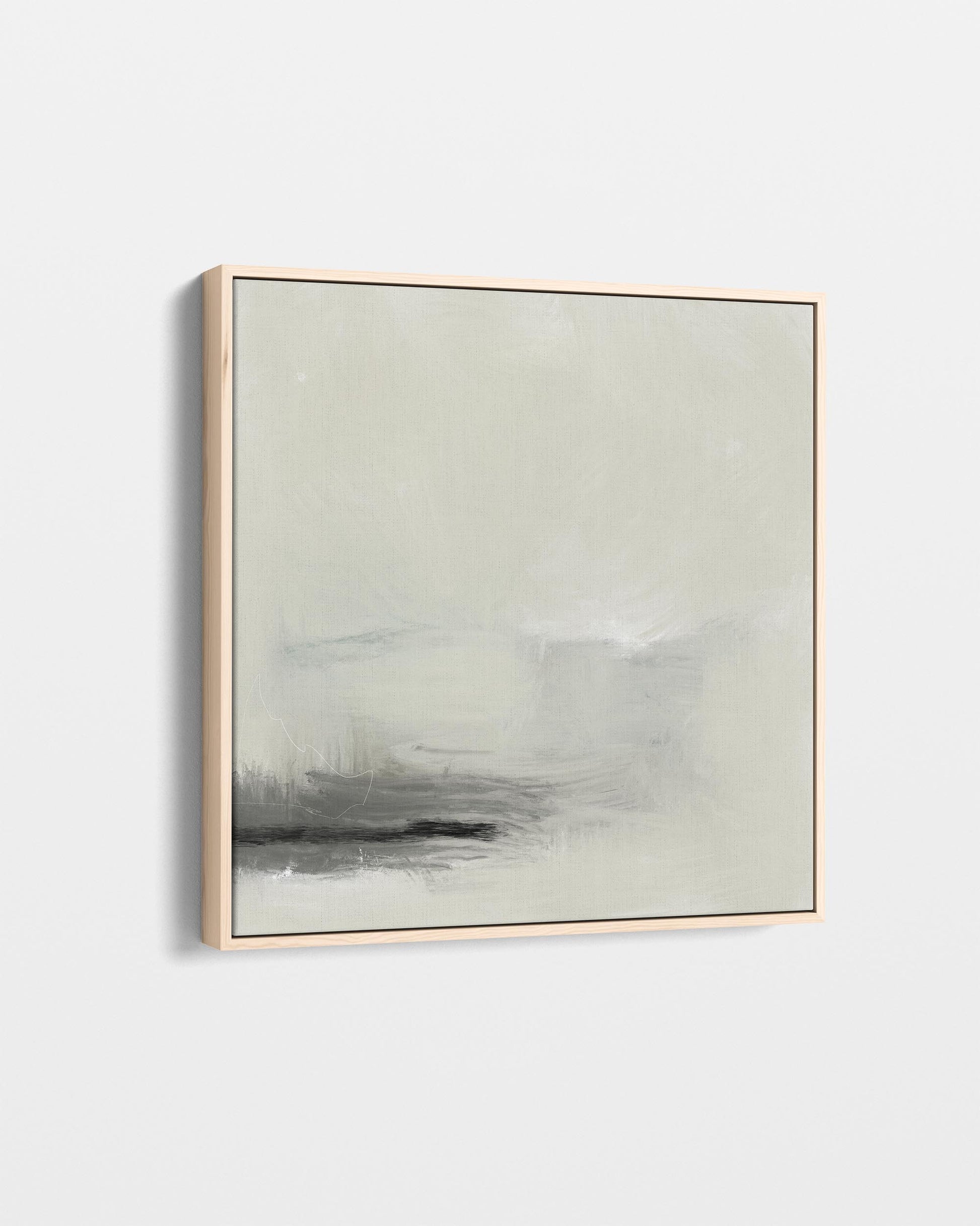 Abstract art piece with a gold frame on a white background