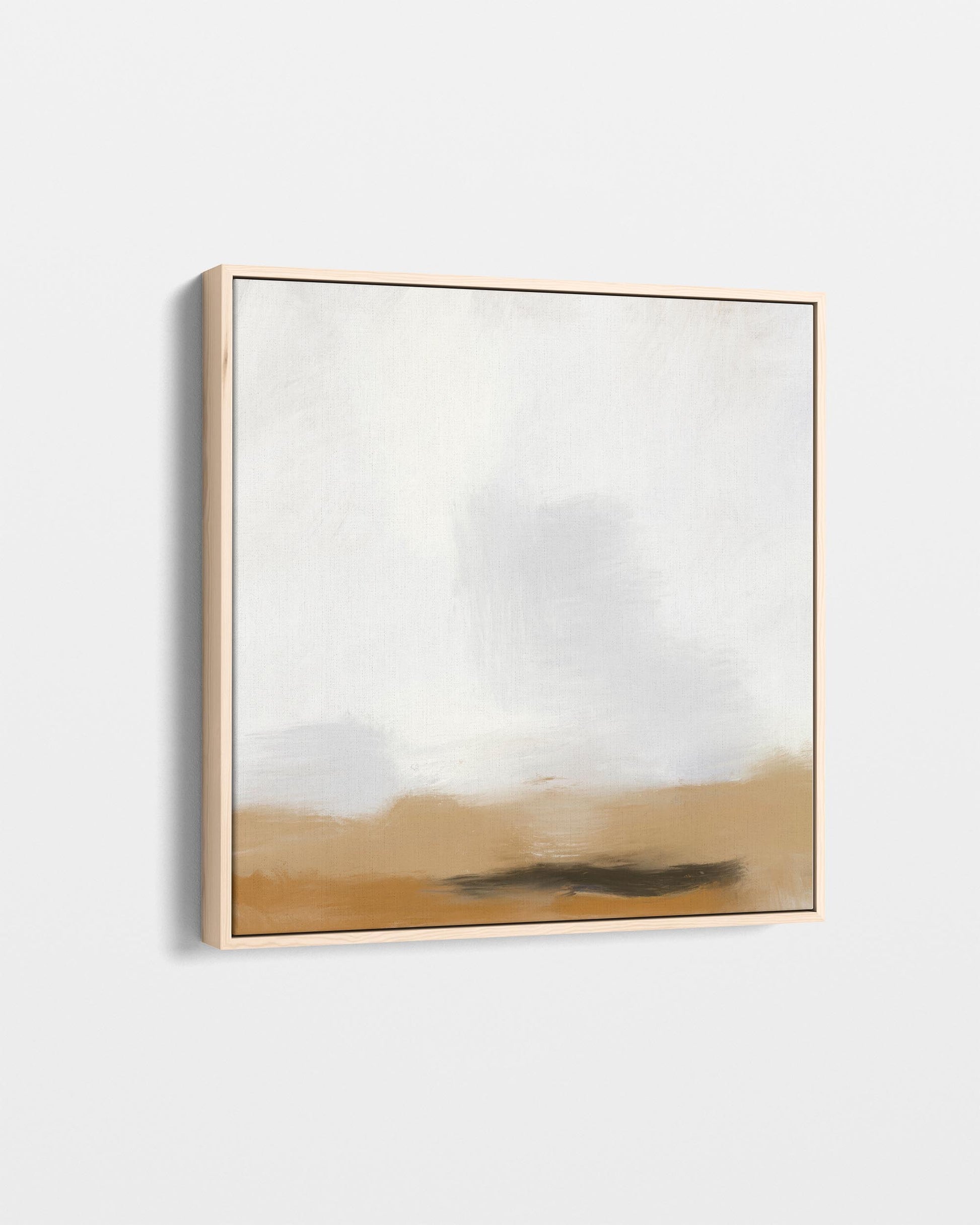 Abstract painting with a gold frame on a white background