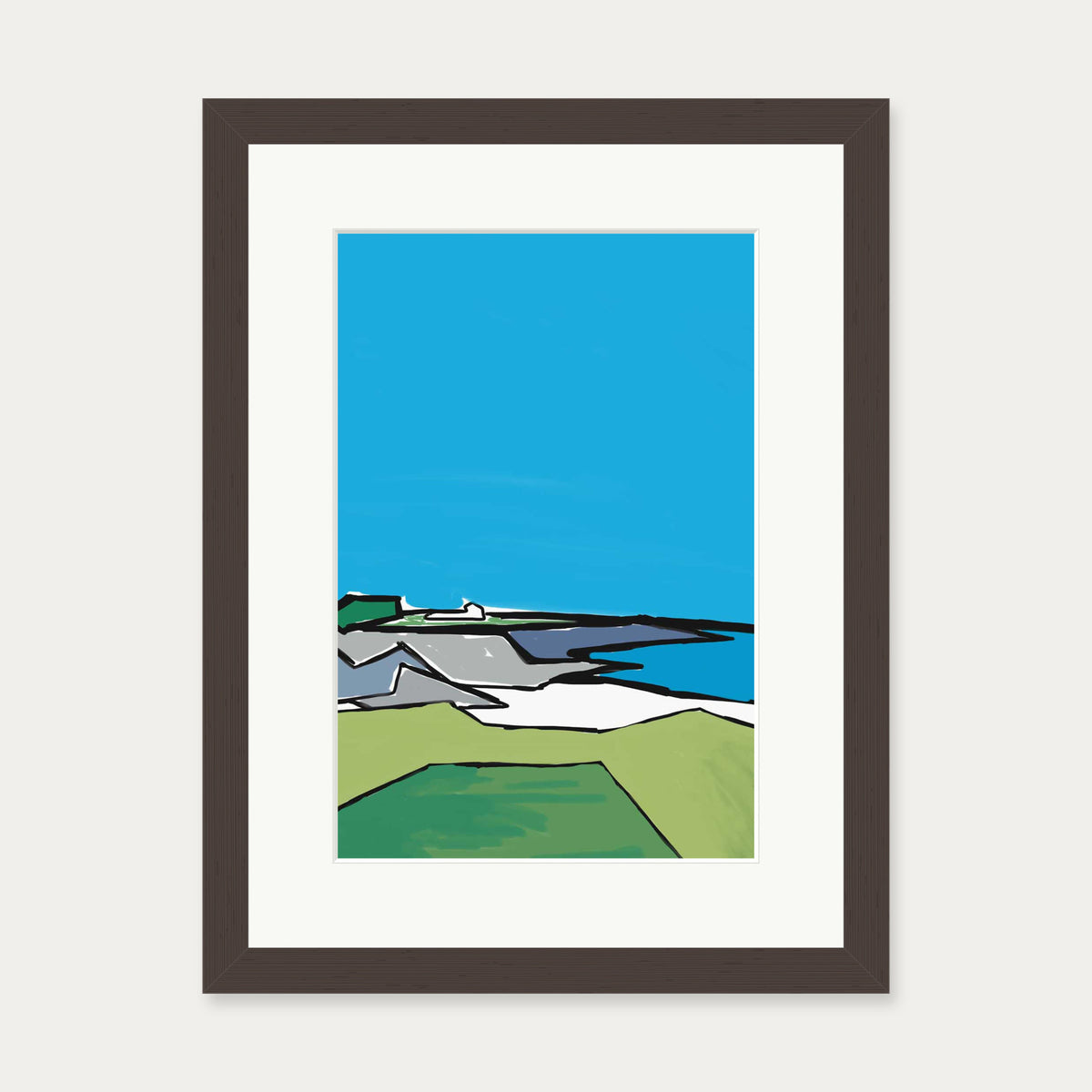 Nature Illustration Art Print — 30 x 40 cm — Brown Frame