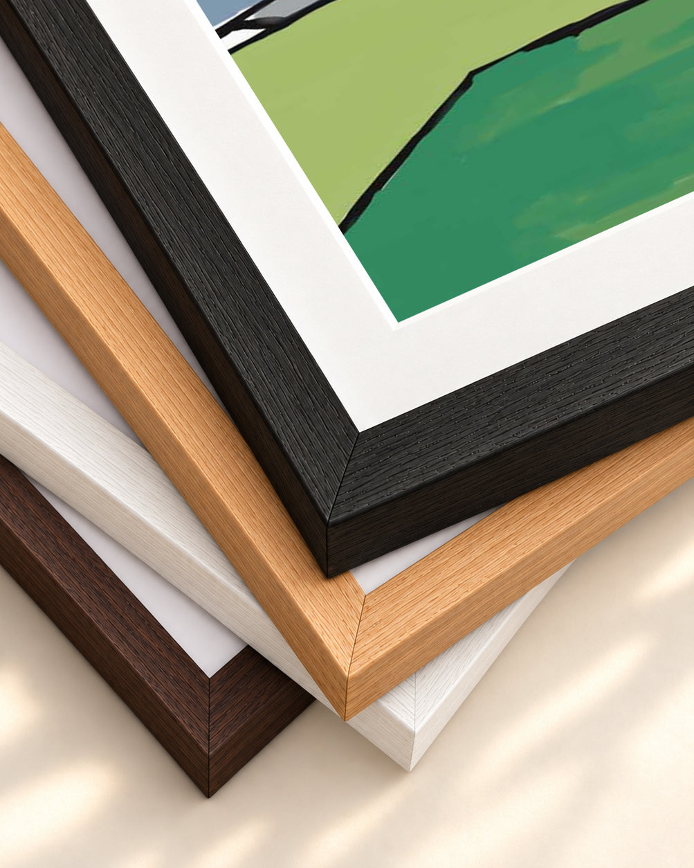 Nature Illustration Art Print — framed print corner with 5 cm mount and bevel