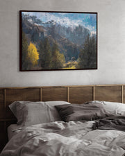 Beyond The Valley Framed Canvas-Abstract House