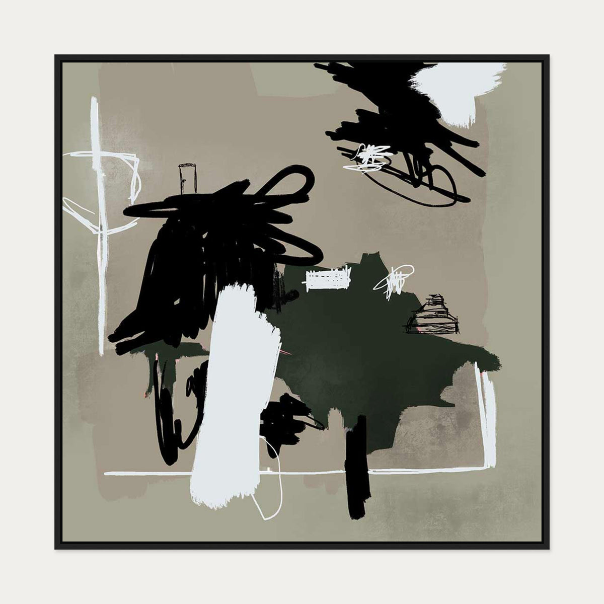 Nature Study Canvas Art — 100 x 100 cm — Black Frame