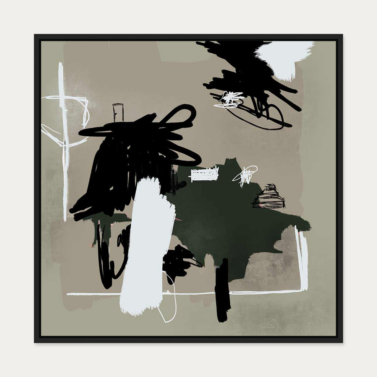 Nature Study Canvas Art — 70 x 70 cm — Black Frame