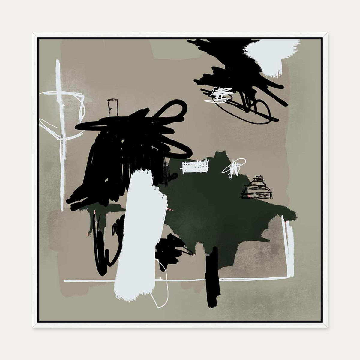 Nature Study Canvas Art — 70 x 70 cm — White Frame