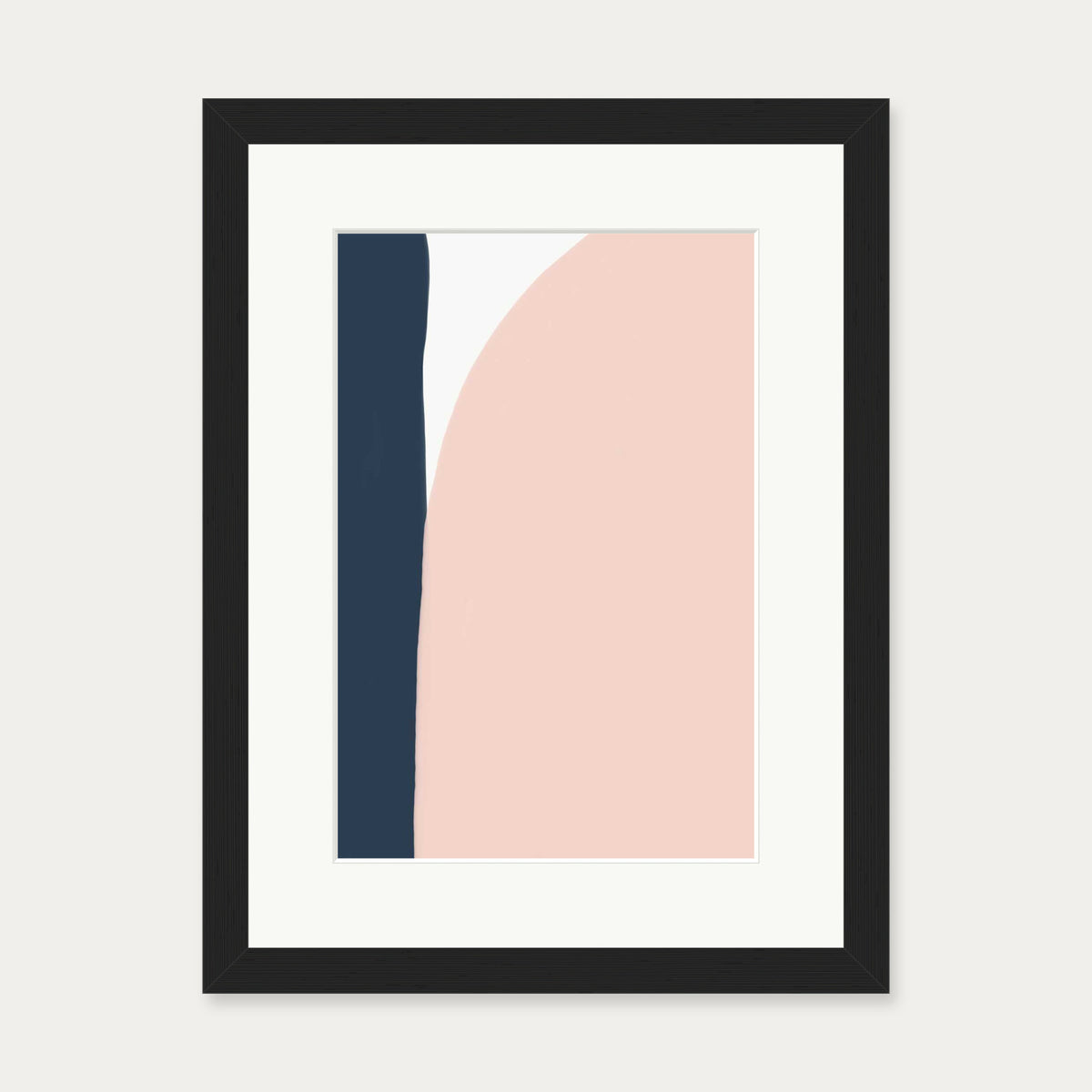 Navy And Pink Art Print — 30 x 40 cm — Black Frame