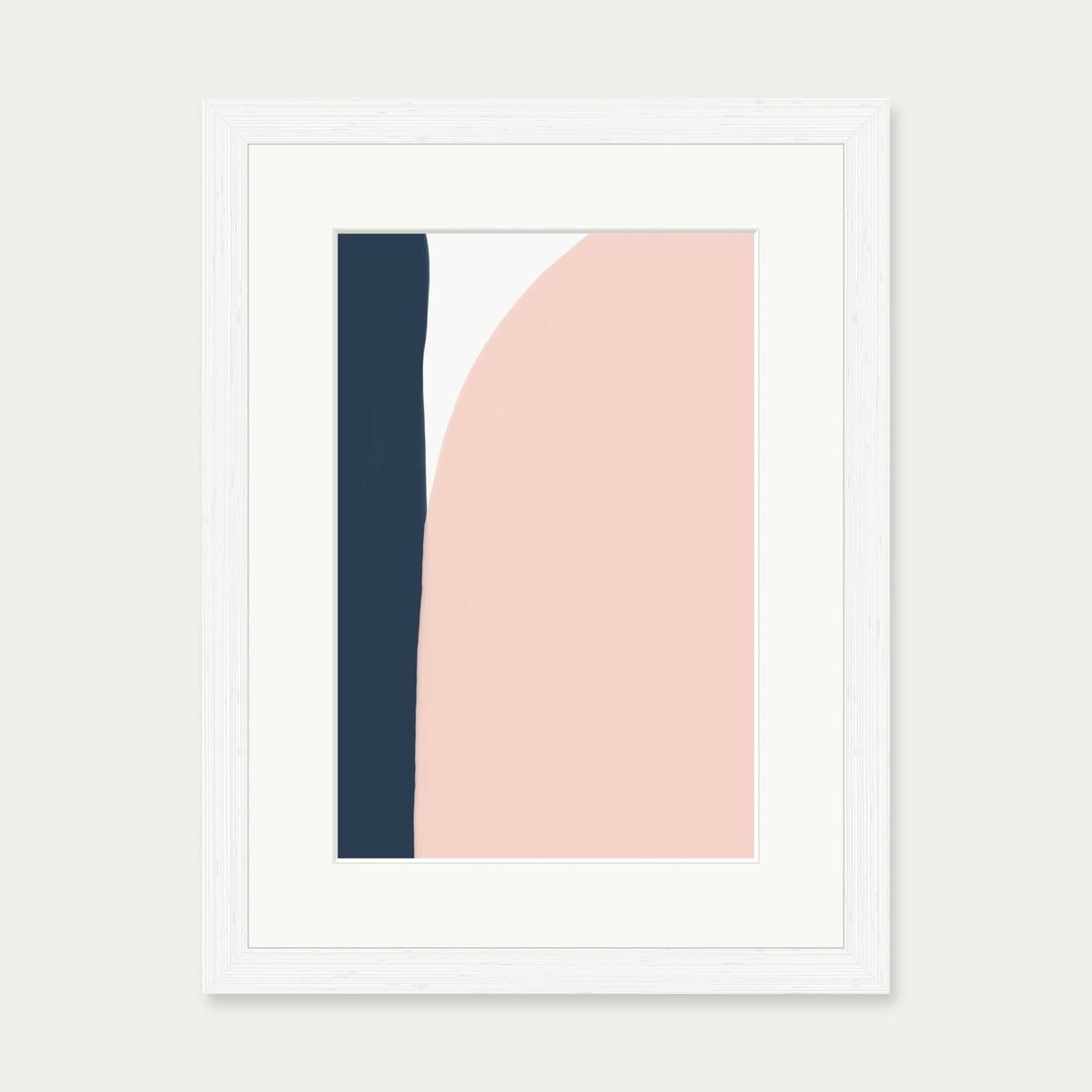 Navy And Pink Art Print — 30 x 40 cm — White Frame