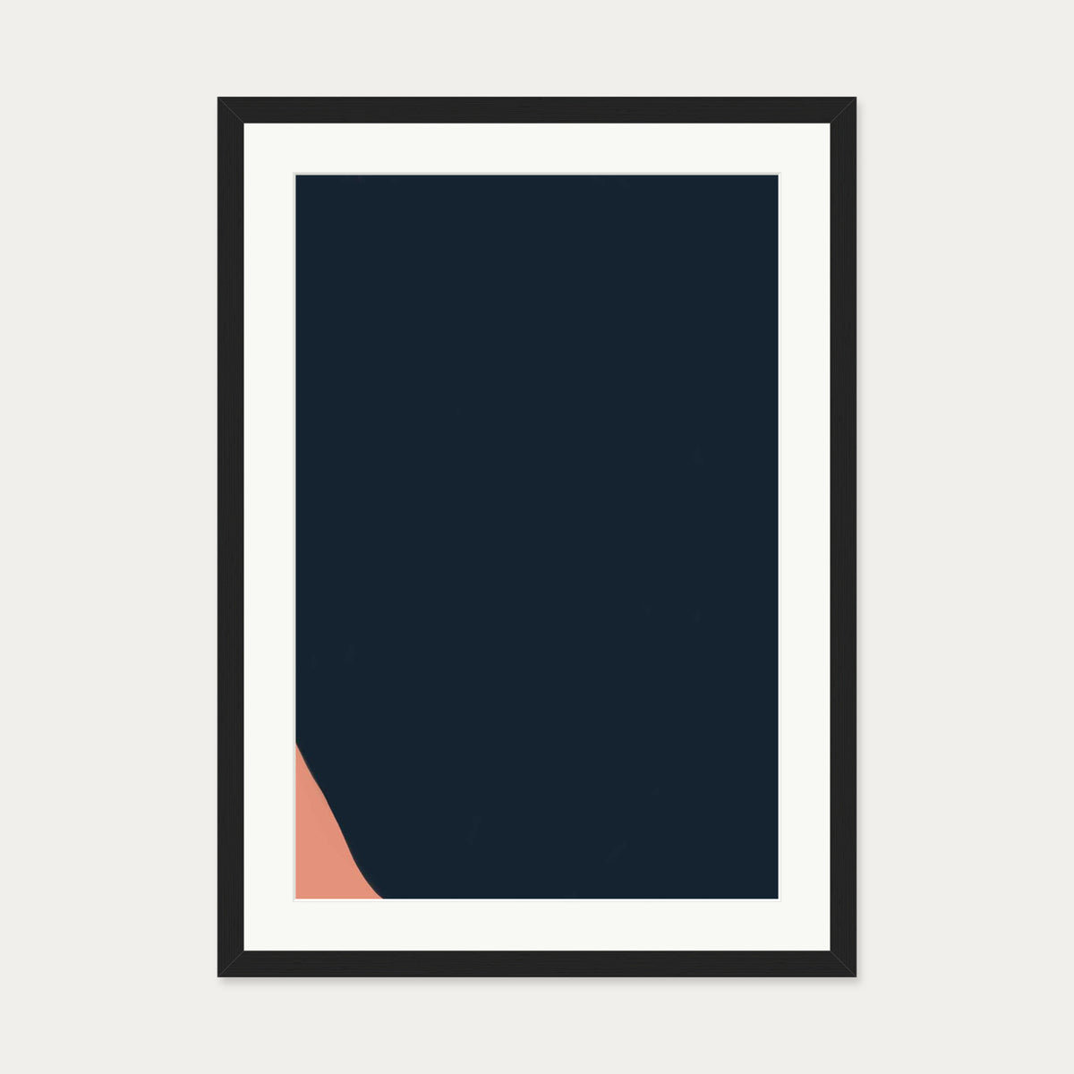 Navy And Terracotta Art Print — 50 x 70 cm — Black Frame