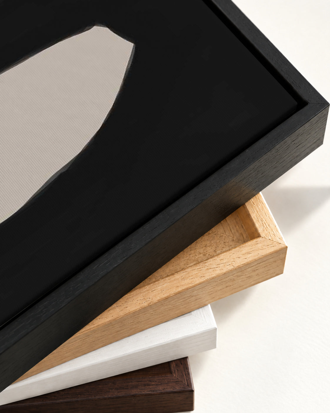 Navy & Black Design Canvas Art — framed canvas corner and wrapped canvas detail
