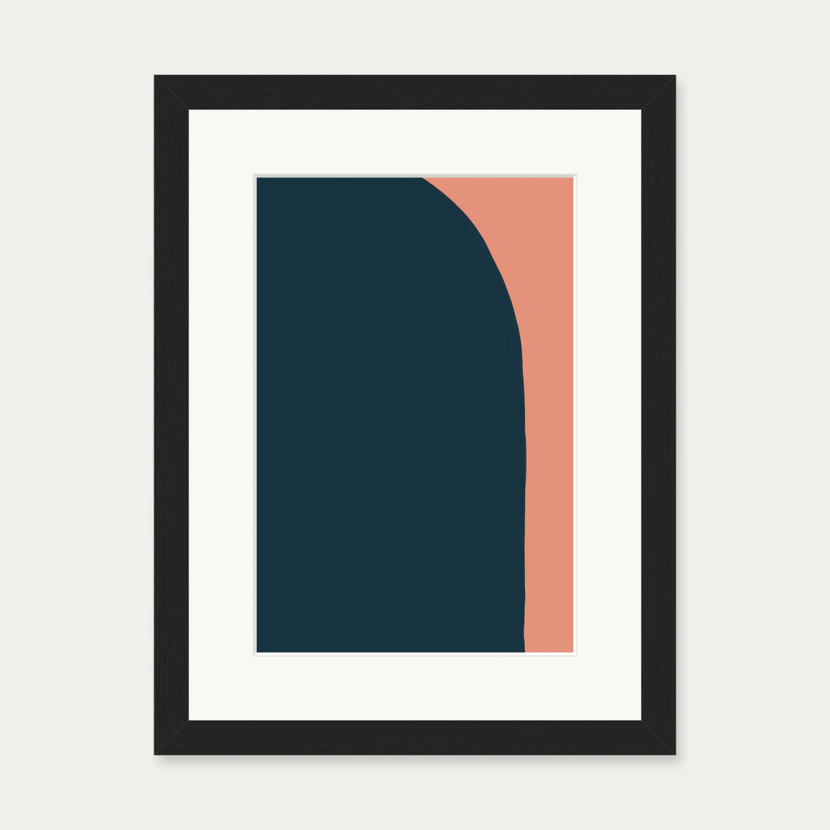 Navy On Terracotta Art Print — 30 x 40 cm — Black Frame