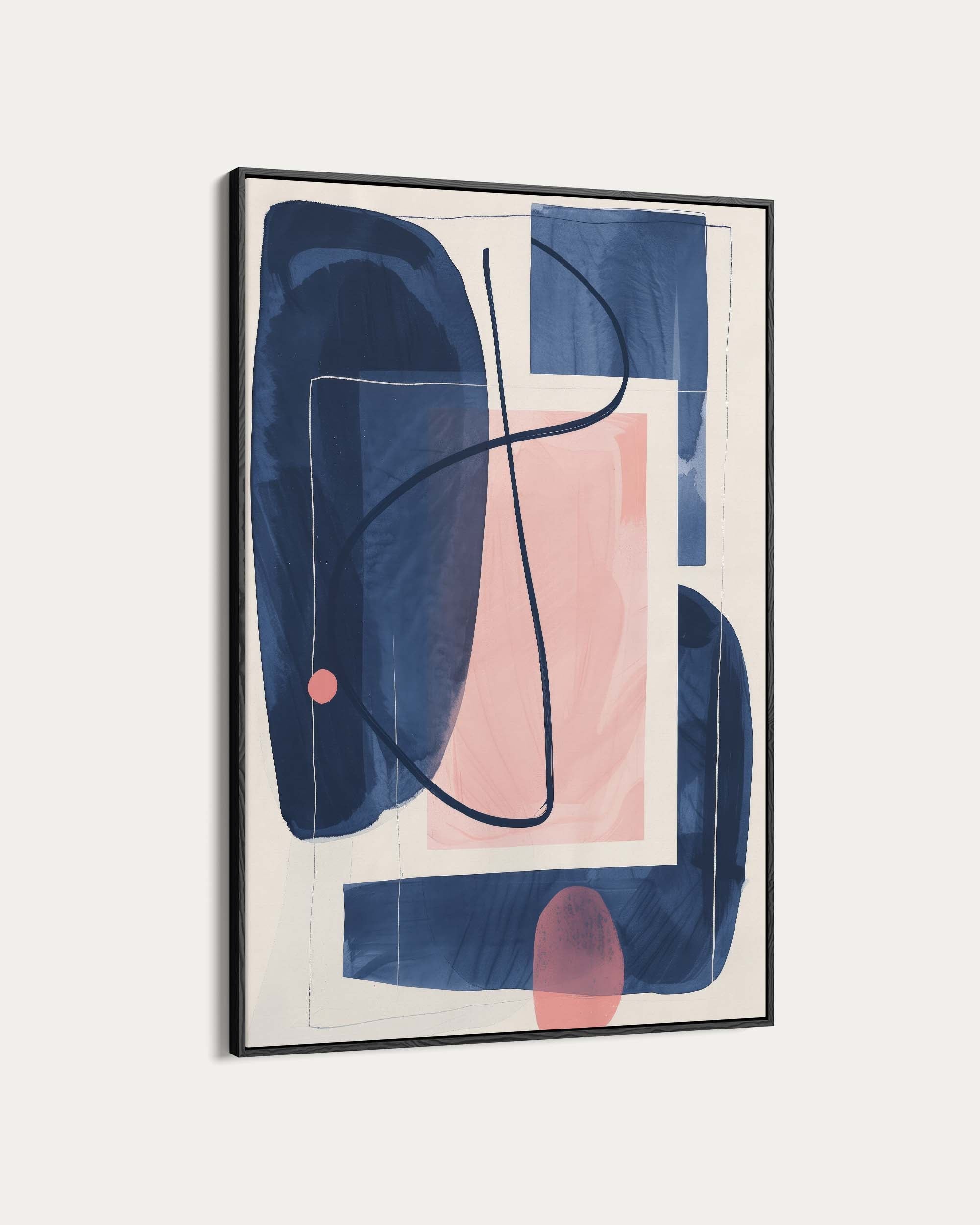 Navy And Pink Wall Art Print