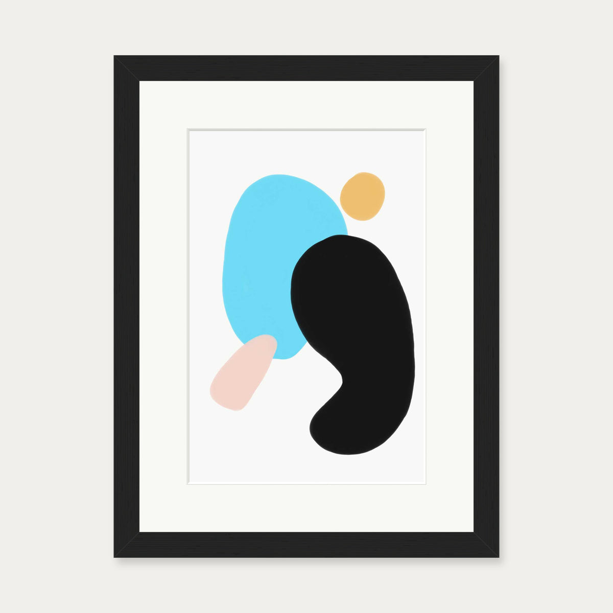 Neon Blue Art Print — 30 x 40 cm — Black Frame