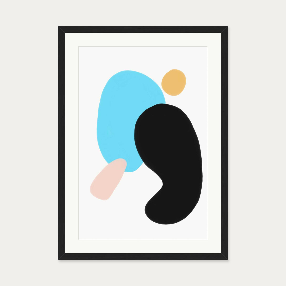 Neon Blue Art Print — 50 x 70 cm — Black Frame