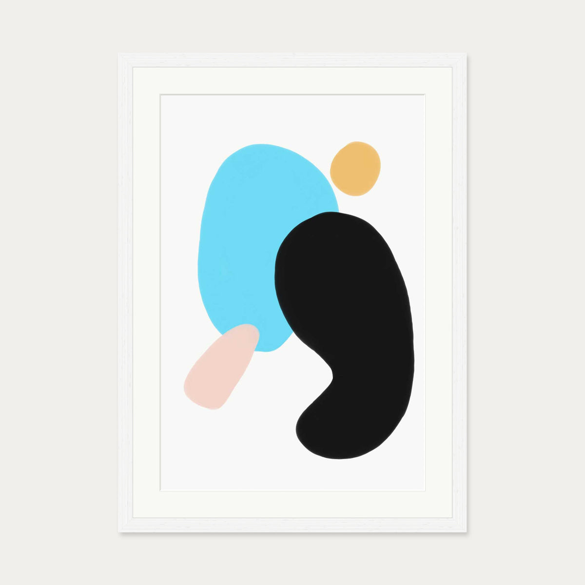 Neon Blue Art Print — 50 x 70 cm — White Frame