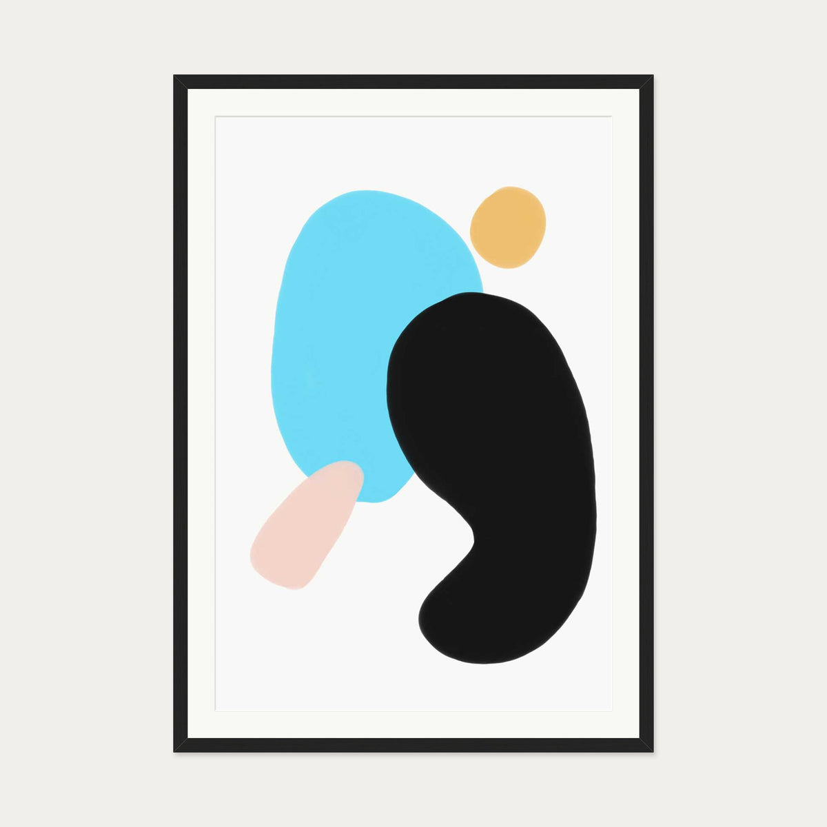 Neon Blue Art Print — 70 x 100 cm — Black Frame