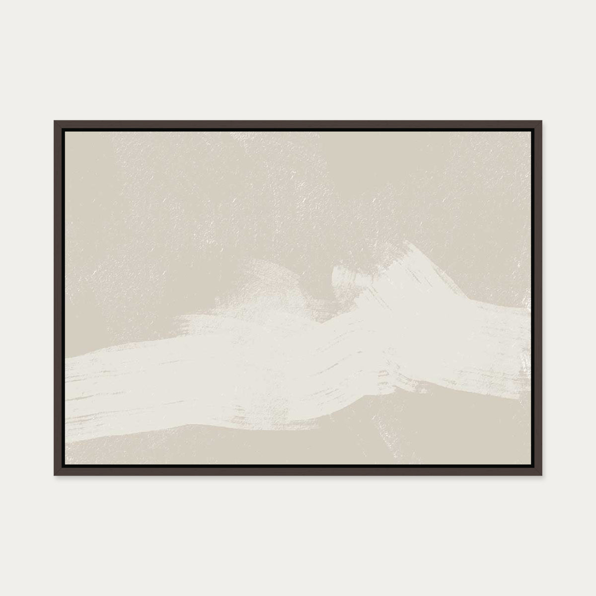 Neutral Abstract Sands Canvas Art — 50 x 70 cm — Brown Frame