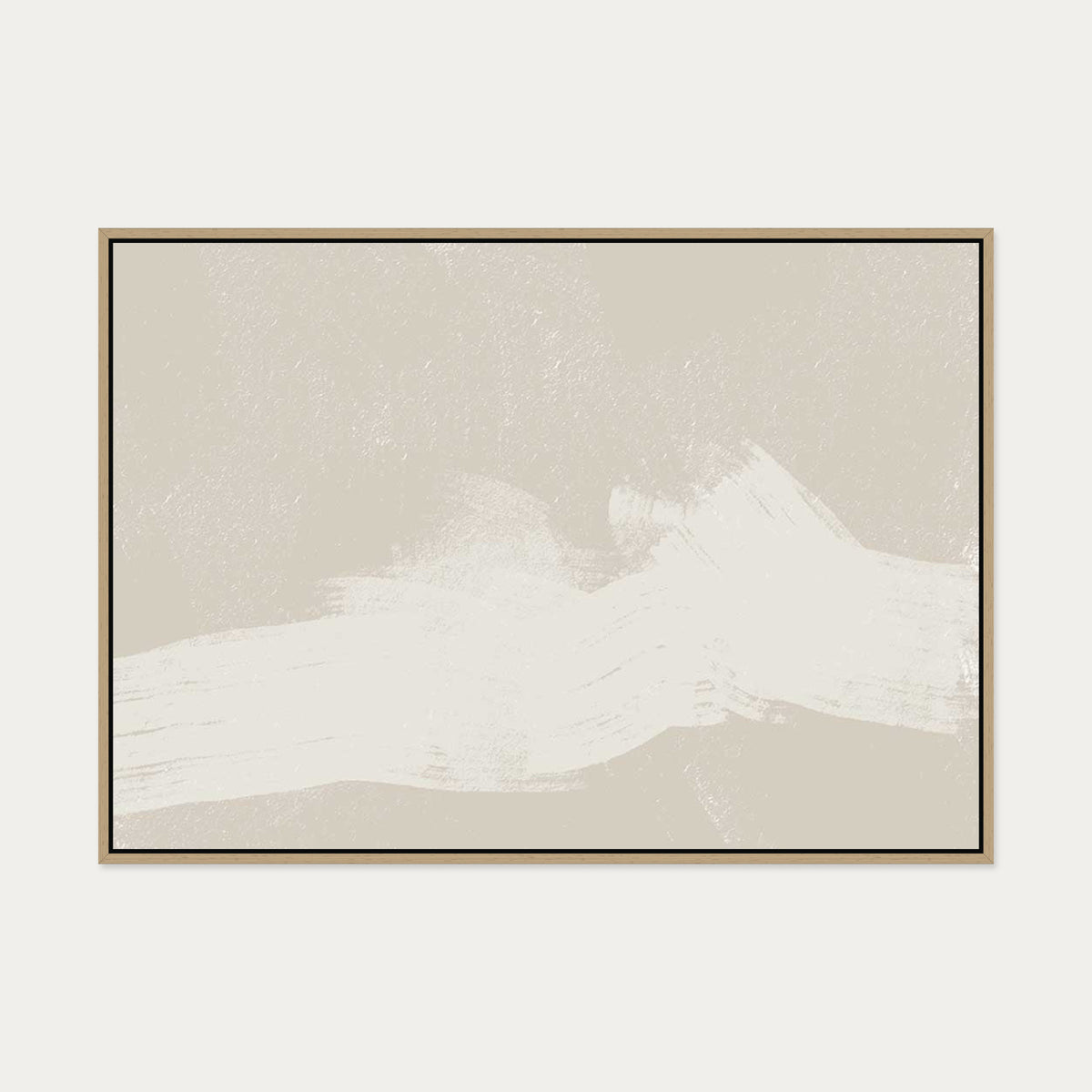 Neutral Abstract Sands Canvas Art — 70 x 100 cm — Oak Frame