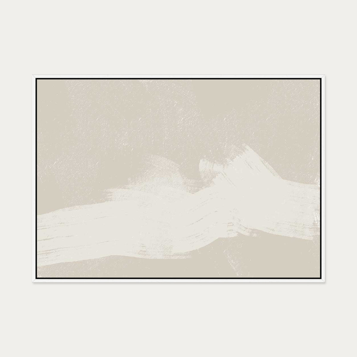 Neutral Abstract Sands Canvas Art — 70 x 100 cm — White Frame