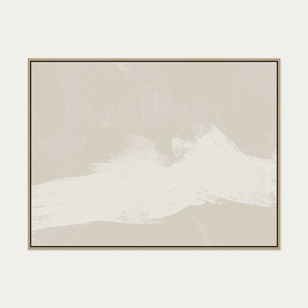 Neutral Abstract Sands Canvas Art — 90 x 120 cm — Oak Frame