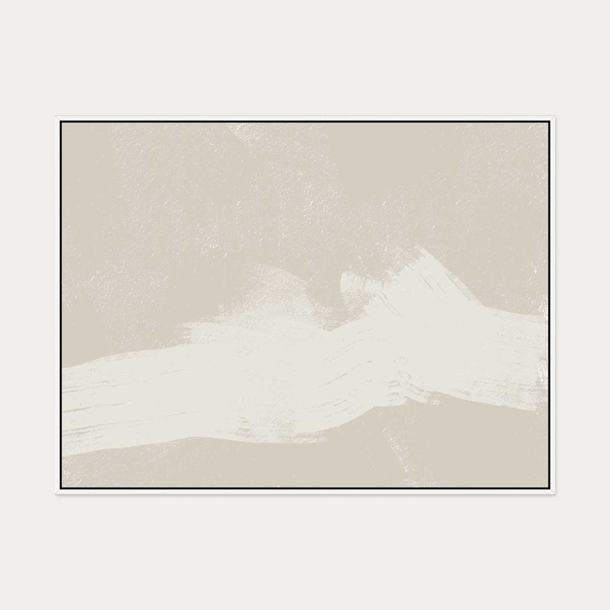 Neutral Abstract Sands Canvas Art — 90 x 120 cm — White Frame