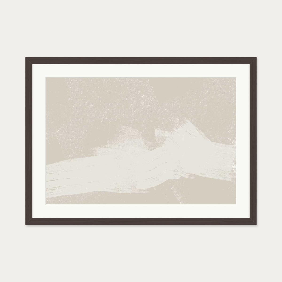 Neutral Abstract Sands Art Print — 50 x 70 cm — Brown Frame