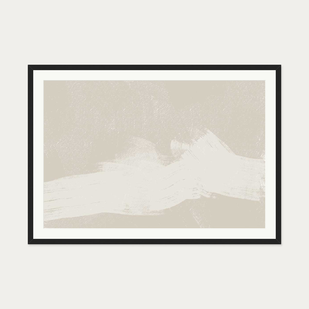 Neutral Abstract Sands Art Print — 70 x 100 cm — Black Frame