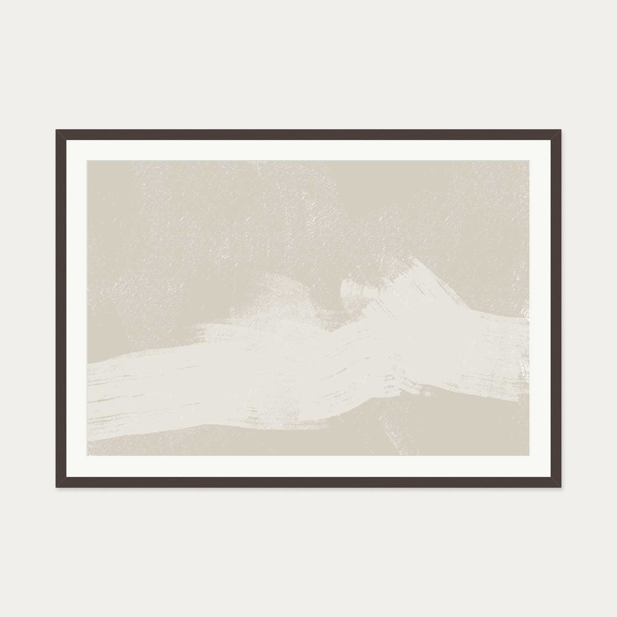 Neutral Abstract Sands Art Print — 70 x 100 cm — Brown Frame