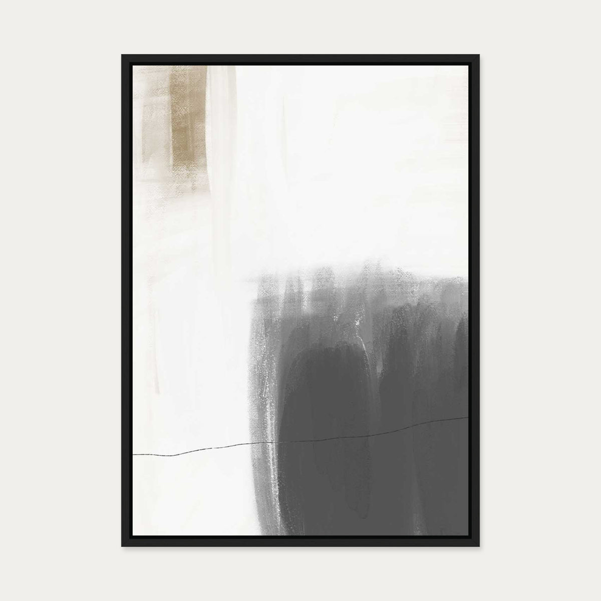 Neutral Brushed Canvas Art — 50 x 70 cm — Black Frame